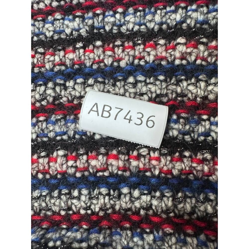 Isabel Marant Barte Bouclé Knit Crop Jacket FR 38 Black Blue Red Cardigan - Picture 10 of 10